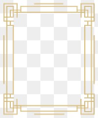 PNG Chinese golden border rectangular design style.