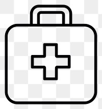 PNG First Aid Kit minimalist outline first.