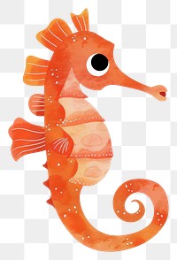 PNG Cute seahorse illustration whimsical animal style.