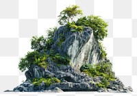 PNG Tall tropical rocky mountain vegetation landscape nature.