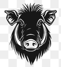 PNG Warthog face linear illustration wildlife animal.