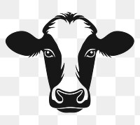 PNG Ox face linear illustration animal black.