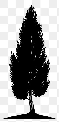 PNG Short cypress tree silhouette illustration black.