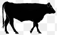 PNG Dairy cow walking silhouette illustration animal.