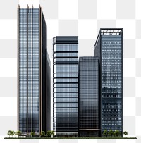 PNG Group of Asian buildings architecture skyscrapers modern.