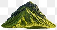 PNG Green Iceland rocky mountain landscape isolated scenery.