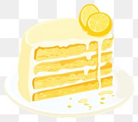 PNG Lemon cake illustration dessert delicious.