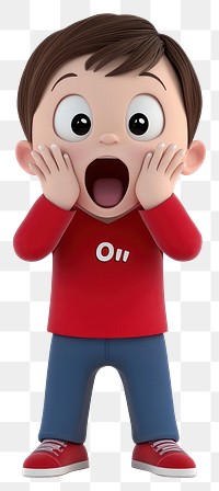 PNG Cute boy Surprise illustration cartoon mouth.