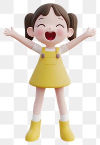 PNG Cartoon girl cute open.