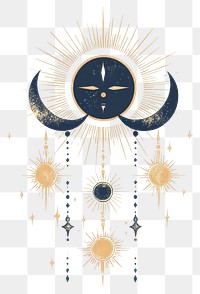 PNG Vector outline sun moon illustration symbols gold.