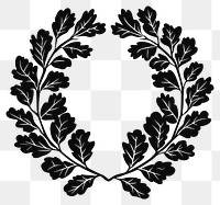 PNG Rounded oak leaves wreath leaf black art.