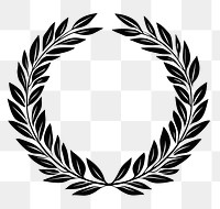 PNG Classic roman leaves wreath emblem symbol black.