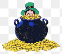 PNG Black pots of gold illustration patrick's theme.