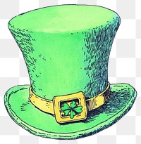 PNG Green top hat illustration patrick's clover.