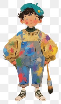 PNG Boy Artist child illustration splatters.