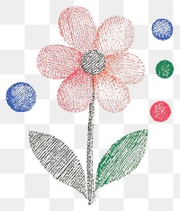 PNG Playful and vibrant flat vector flower art illustration.