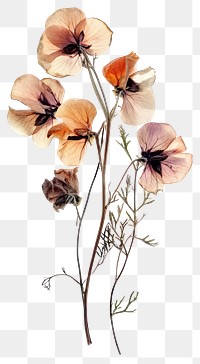 PNG Sweet Peas flowers pressed dried.