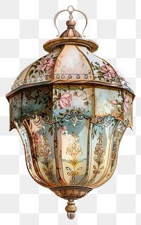 PNG A lantern art chandelier porcelain.