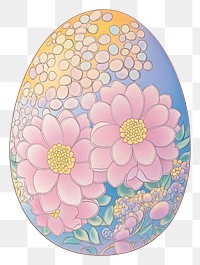 PNG Floral easter egg illustration colors celebration.