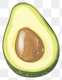 PNG Half of avocado illustration fruit food.