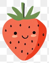 PNG Strawberry illustration fruit style.