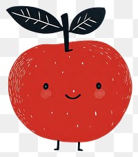 PNG Red apple illustration fruit strawberry.