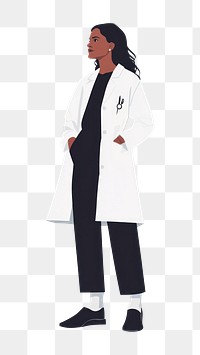 PNG A woman doctor illustration white coat.