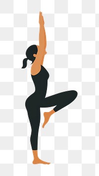 PNG A women do yoga illustration exercise fitness.