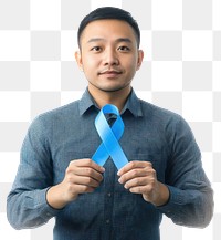 PNG Real asian man ribbon health cancer.