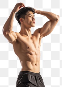 PNG Asian man exercise clothing apparel person.