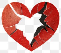 PNG Broken heart retro paper symbol red illustration.