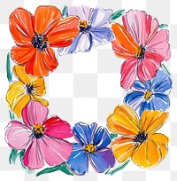 PNG Cosmos flower frame flowers illustration art.