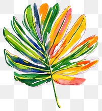 PNG Palm leaf illustration watercolor art.