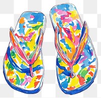 PNG Flip flops illustration watercolor flip-flops.