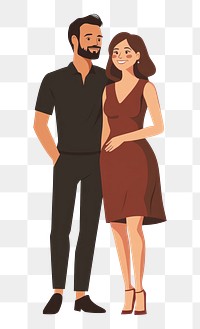 PNG A happy couple illustration clothing romantic.