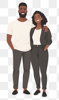 PNG A happy black couple illustration clothing standing.