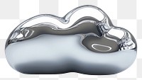 PNG A soft chrome cloud metallic silver smooth.