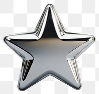 PNG A star-shaped chrome disk illustration metallic finish.