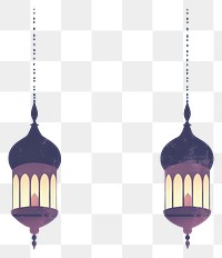 PNG Flat illustration of Ramadan elegant vintage lamp.