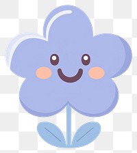 PNG Blue flower cartoon design cute.