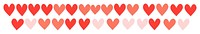 PNG Red line hearts border design valentine's decoration.