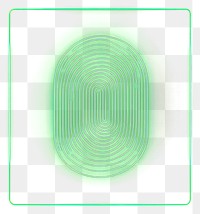 PNG Neon biometric frame fingerprint futuristic security.