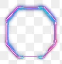 PNG Neon hexagonal frame glowing lights futuristic.