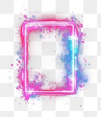 PNG Neon rectangular frame vibrant light art.