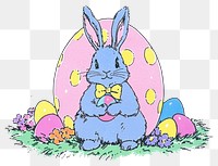 PNG Rabbit easter in suit egg illustration colorful.