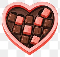 PNG Chocolate cubes in box heart sweets confectionery.