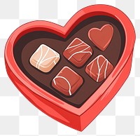 PNG Heart chocolate box illustration sweets red.