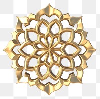 PNG Islamic mandala pattern element gold accessories chandelier.