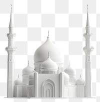 PNG A bold white mosque architecture building domes.