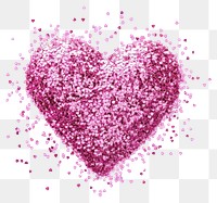 PNG Heart-shaped pink glitter valentine's decoration sparkling.